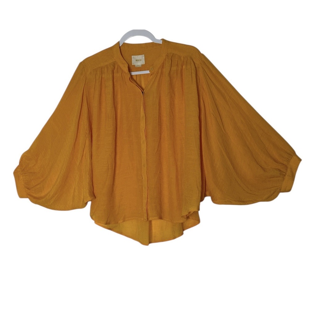 Anthropologie Maeve Top Women's Medium Gauze Yellow Orange Beach Resort